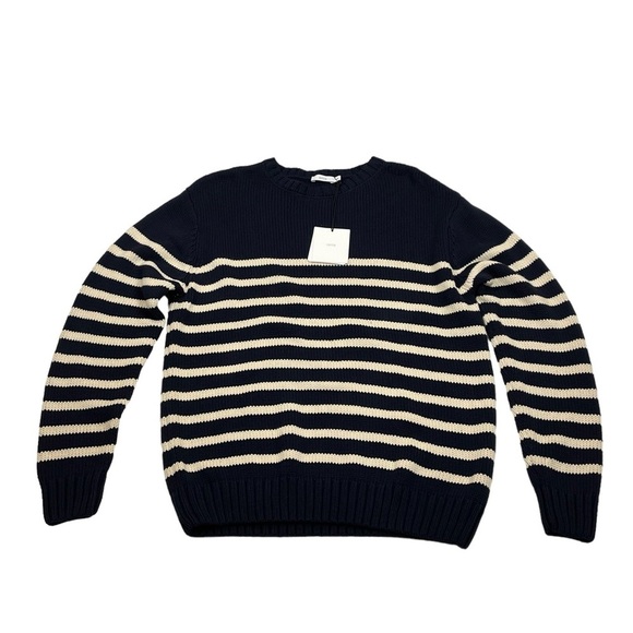 Onia Men's Boatneck Sweater Navy Striped Size M - Picture 4 of 9